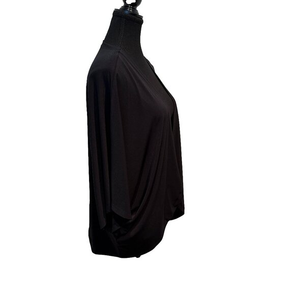 NWT Iman Global Chic Black Open Topper Kimono Batwing Sleeve Jacket 4X - Picture 2 of 6